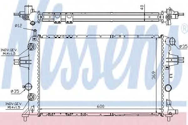 Радиатор охлаждения двигателя Nissens 63003A