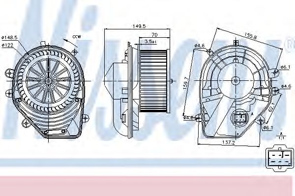 Вентилятор салона Nissens 87060