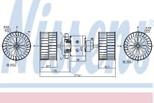 Вентилятор салона Nissens 87189