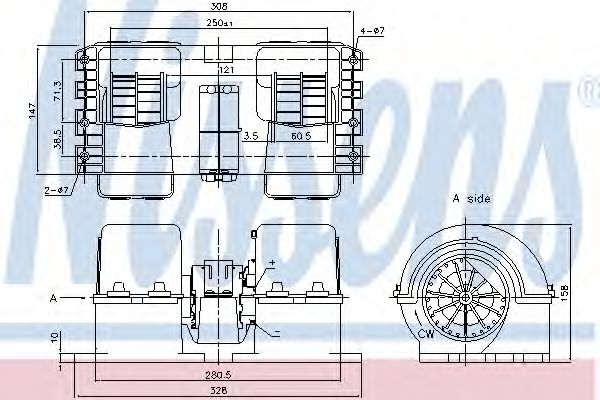 Вентилятор салона Nissens 87190