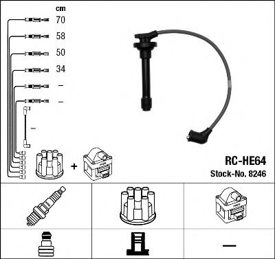 Комплект проводов зажигания NGK 8246