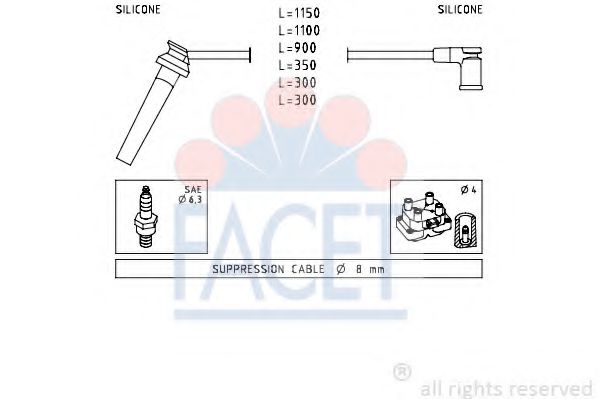 Комплект проводов зажигания FACET 47214