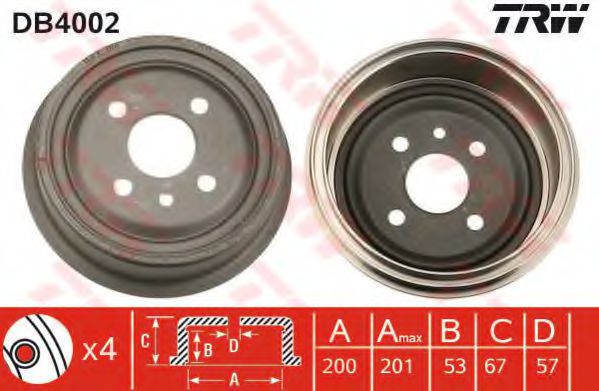 Тормозной барабан TRW DB4002