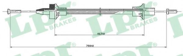 Трос сцепления LPR C0076C