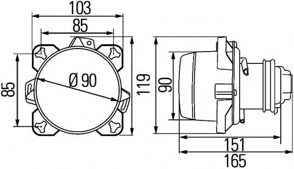 Вставка фары, основная фара Hella 1BL008193007