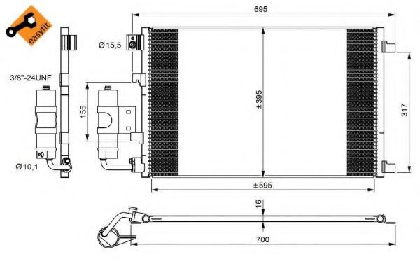 Радиатор кондиционера (конденсатор) NRF 350042