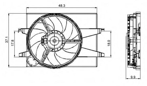 Вентилятор радиатора системы охлаждения двигателя NRF 47006