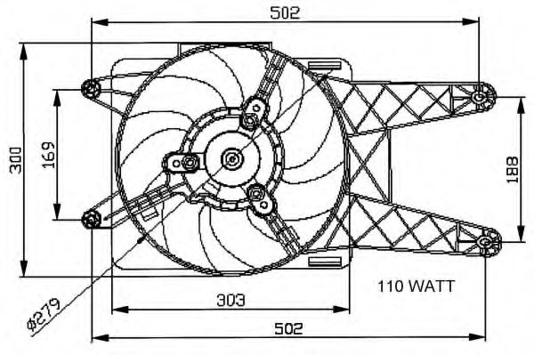 Вентилятор радиатора системы охлаждения двигателя NRF 47039