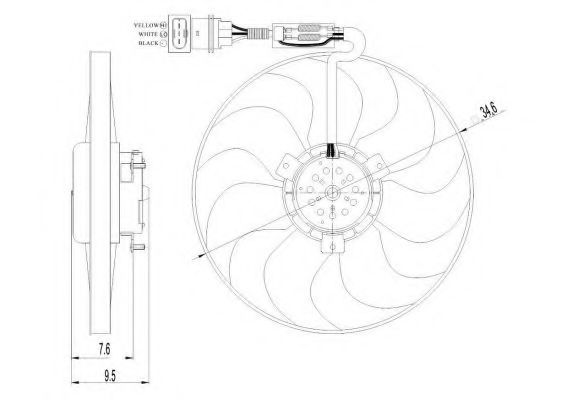 Вентилятор радиатора системы охлаждения двигателя NRF 47064