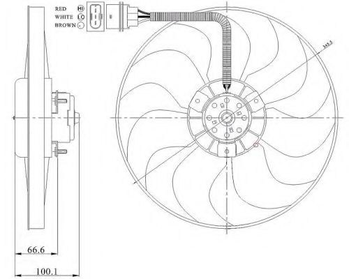 Вентилятор радиатора системы охлаждения двигателя NRF 47204