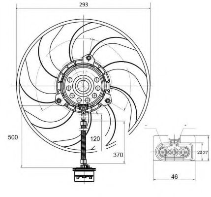 Вентилятор радиатора системы охлаждения двигателя NRF 47373