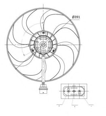 Вентилятор радиатора системы охлаждения двигателя NRF 47375