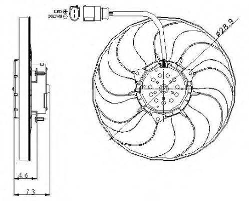 Вентилятор радиатора системы охлаждения двигателя NRF 47381