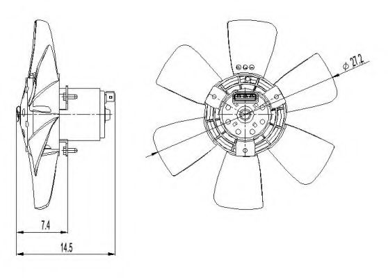 Вентилятор радиатора системы охлаждения двигателя NRF 47390
