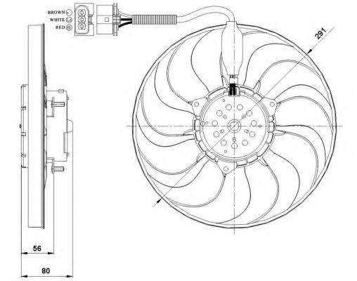 Вентилятор радиатора системы охлаждения двигателя NRF 47392