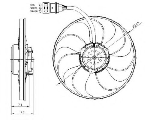 Вентилятор радиатора системы охлаждения двигателя NRF 47393