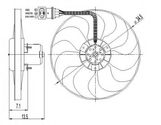 Вентилятор радиатора системы охлаждения двигателя NRF 47397