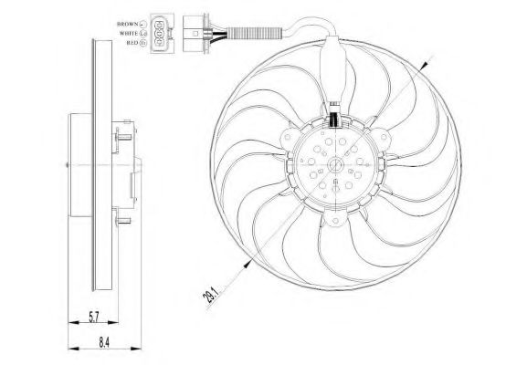 Вентилятор радиатора системы охлаждения двигателя NRF 47398