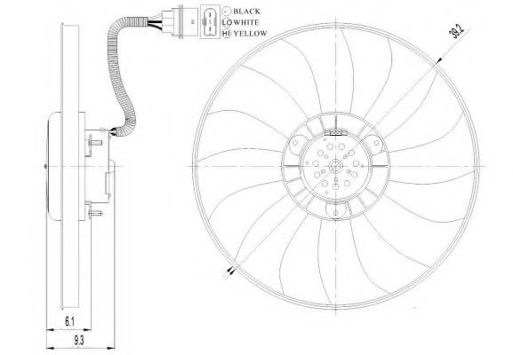 Вентилятор радиатора системы охлаждения двигателя NRF 47410