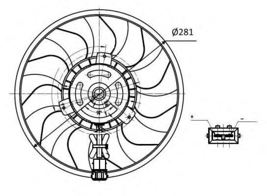 Вентилятор радиатора системы охлаждения двигателя NRF 47418