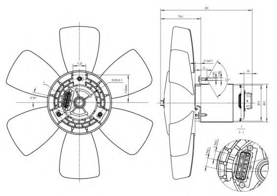 Вентилятор радиатора системы охлаждения двигателя NRF 47429