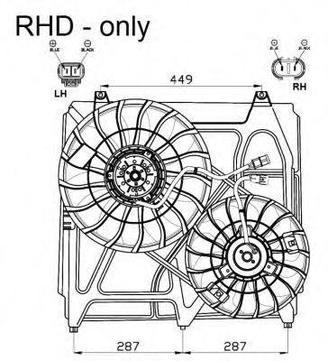 Вентилятор радиатора системы охлаждения двигателя NRF 47549