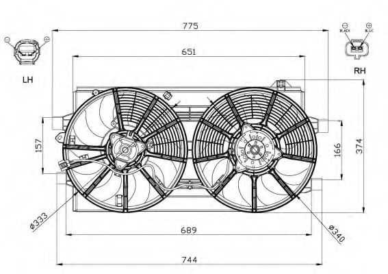 Вентилятор радиатора системы охлаждения двигателя NRF 47570
