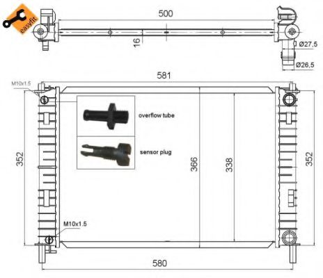 Радиатор охлаждения двигателя NRF 58276