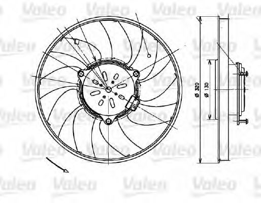 Вентилятор радиатора системы охлаждения двигателя VALEO 696082