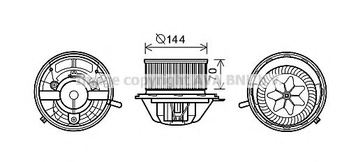 Электродвигатель, вентиляция салона AVA MS8607