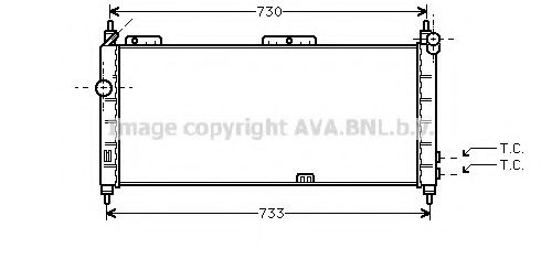 Радиатор охлаждения двигателя AVA OLA2203