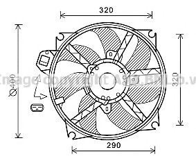 Вентилятор радиатора системы охлаждения двигателя AVA RT7563