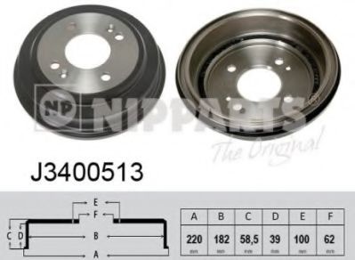 Тормозной барабан Nipparts J3400513