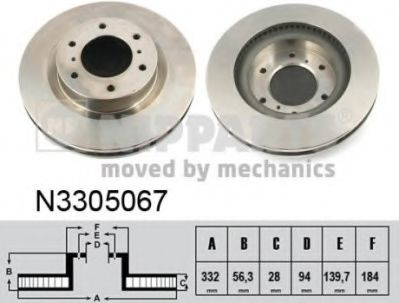 Тормозной диск Nipparts N3305067