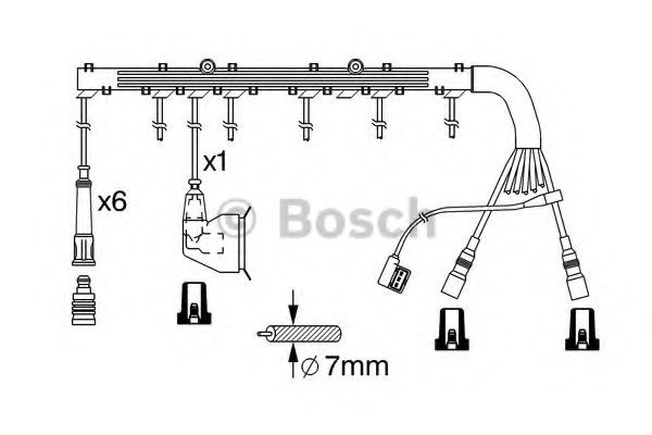 Комплект проводов зажигания BOSCH 0986356362