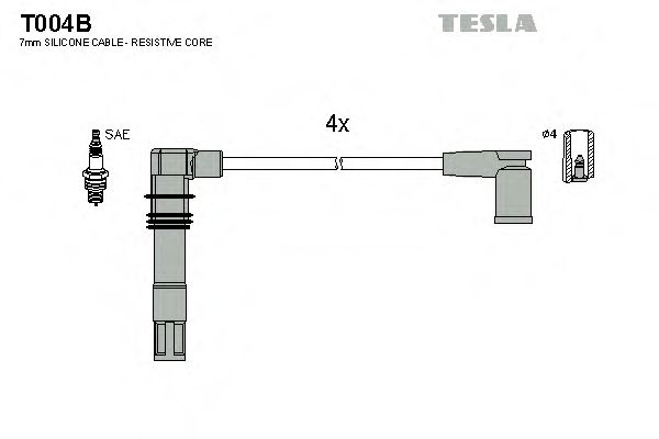 Комплект проводов зажигания Tesla Blatna T004B