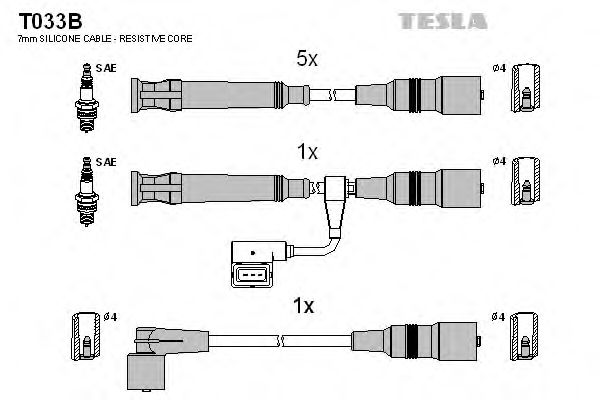 Комплект проводов зажигания Tesla Blatna T033B