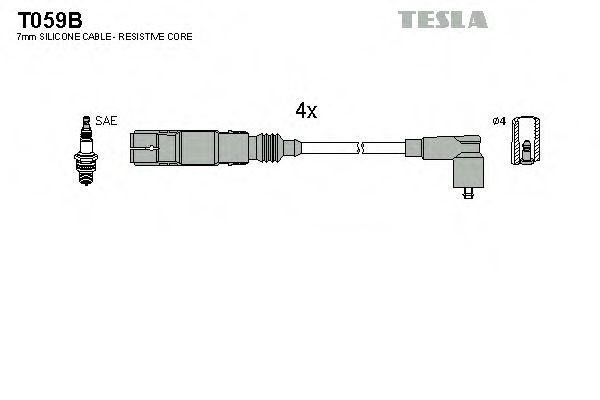 Комплект проводов зажигания Tesla Blatna T059B