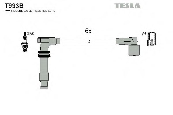 Комплект проводов зажигания Tesla Blatna T993B