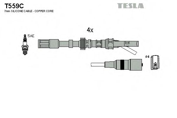Комплект проводов зажигания Tesla Blatna T559C