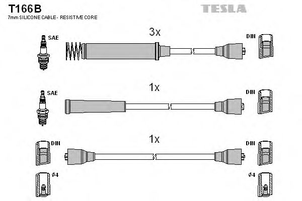 Комплект проводов зажигания Tesla Blatna T166B
