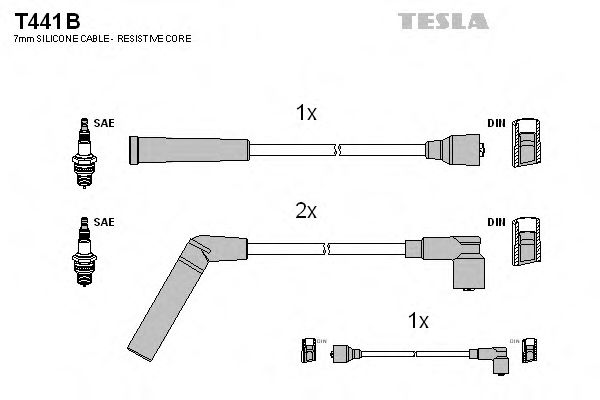 Комплект проводов зажигания Tesla Blatna T441B