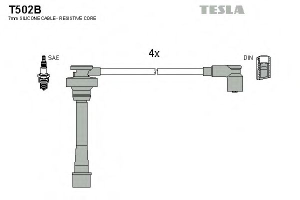 Комплект проводов зажигания Tesla Blatna T502B