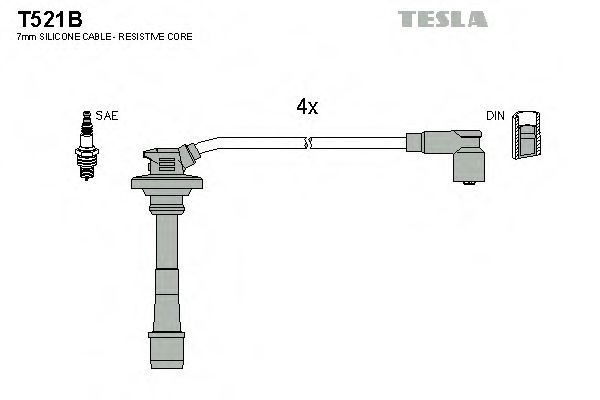 Комплект проводов зажигания Tesla Blatna T521B