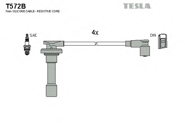 Комплект проводов зажигания Tesla Blatna T572B