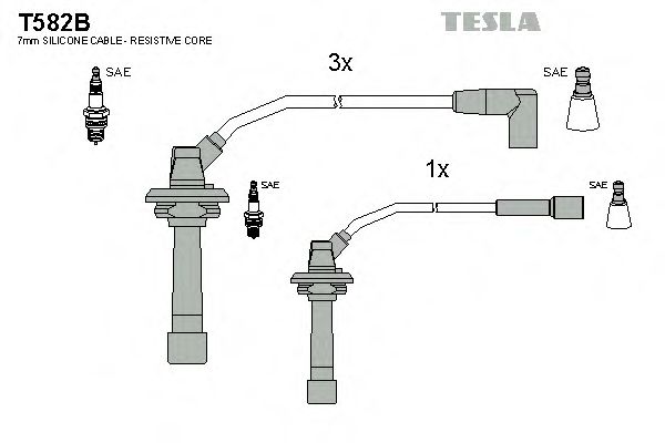 Комплект проводов зажигания Tesla Blatna T582B