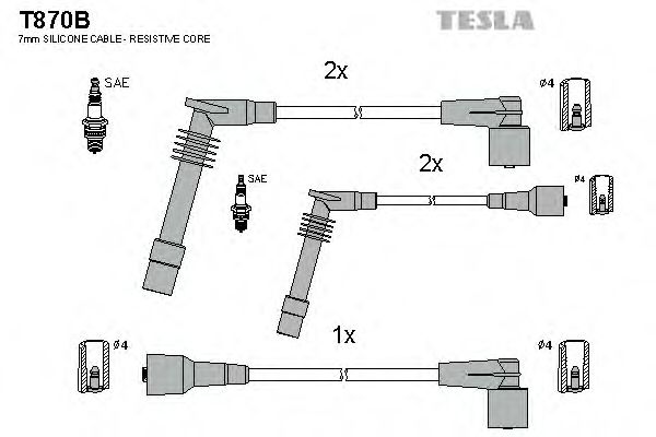 Комплект проводов зажигания Tesla Blatna T870B