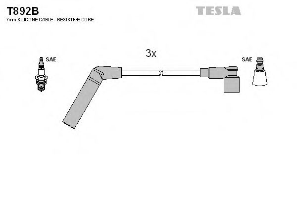 Комплект проводов зажигания Tesla Blatna T892B
