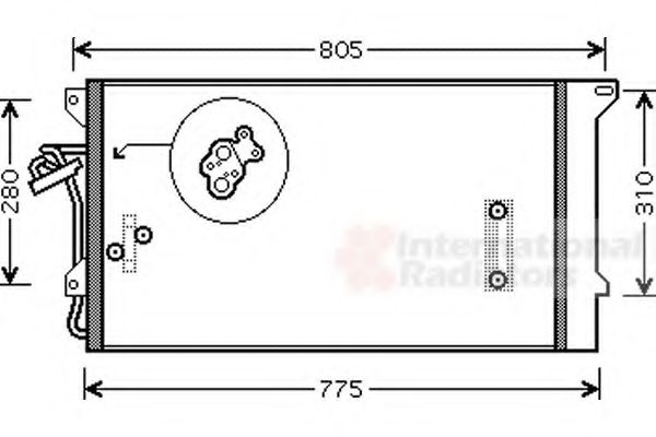 Радиатор кондиционера (конденсатор) VAN WEZEL 58005244