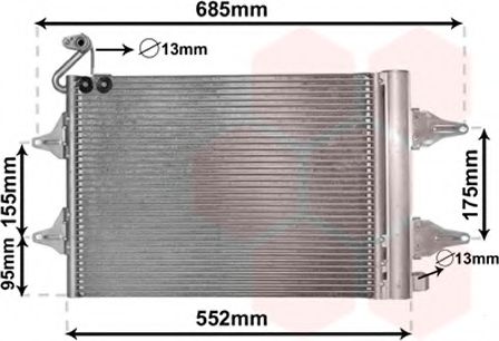 Радиатор кондиционера (конденсатор) VAN WEZEL 76005007